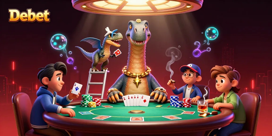 Experience thrilling poker action with Debet's giant brontosaurus and clever raptor dealer.