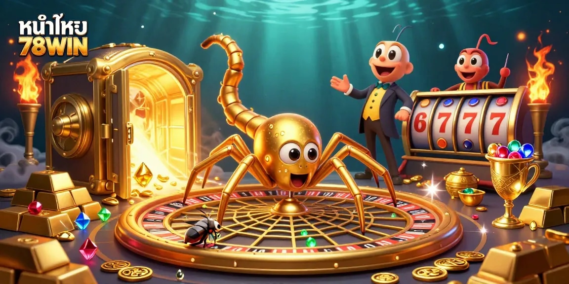 Spin slots and win big at หน้าแรก 78WIN with thrilling games in a dazzling casino scene.