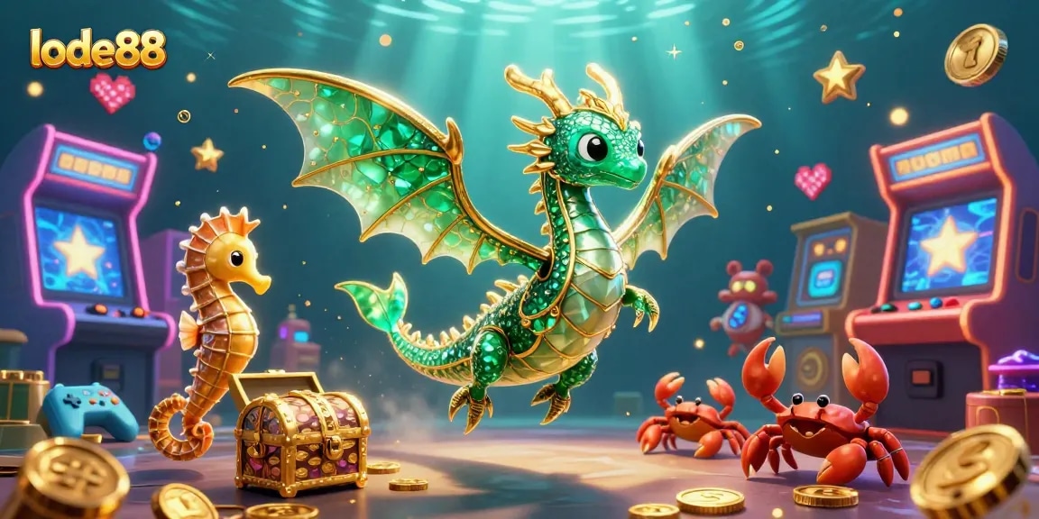Experience thrilling gaming at lode88 with colorful slot reels and dynamic treasure elements.