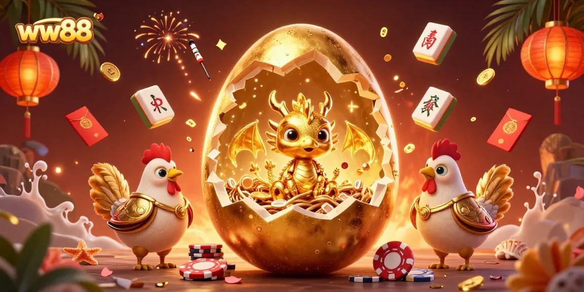 ww88 players enjoy stunning gold-themed casino games amidst vibrant elements.