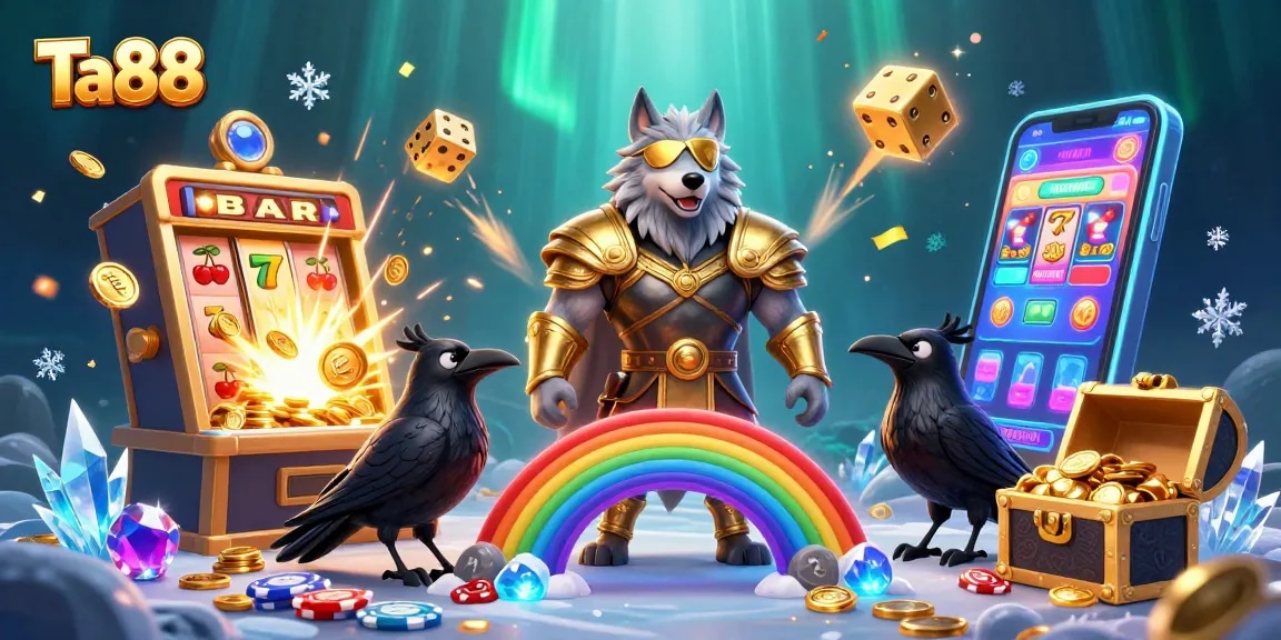 Win big at Ta88 with an exciting 3D casino scene filled with slots and jackpots.