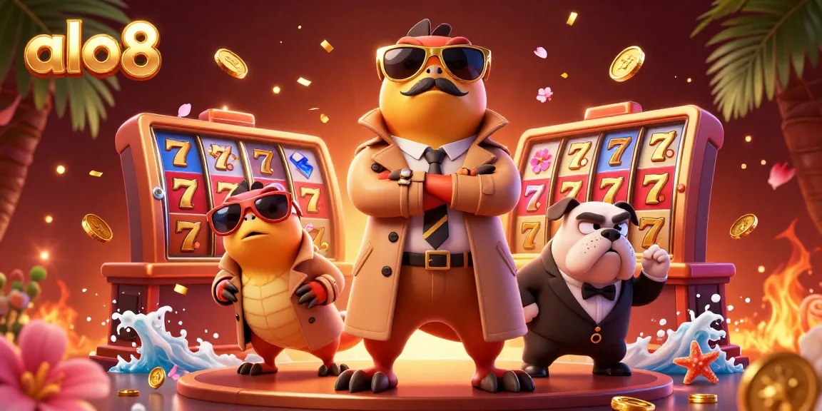 Experience lavish gaming thrills with alo8 featuring raptors sneaking into a VIP casino lounge.