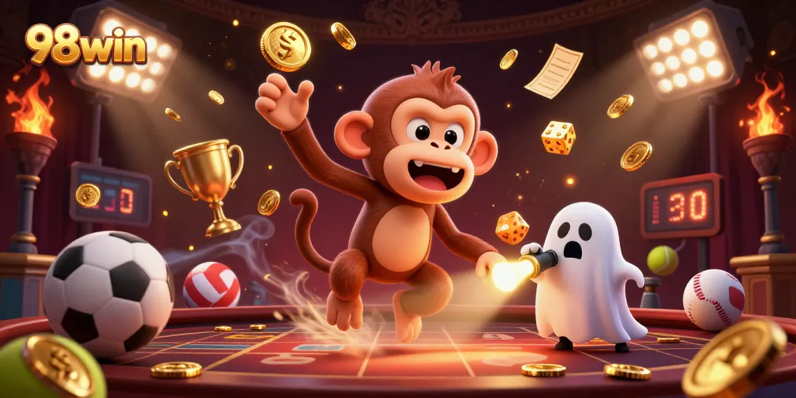 Engage with 98win’s thrilling casino action featuring a ghost-hunting puppy on an adventure.