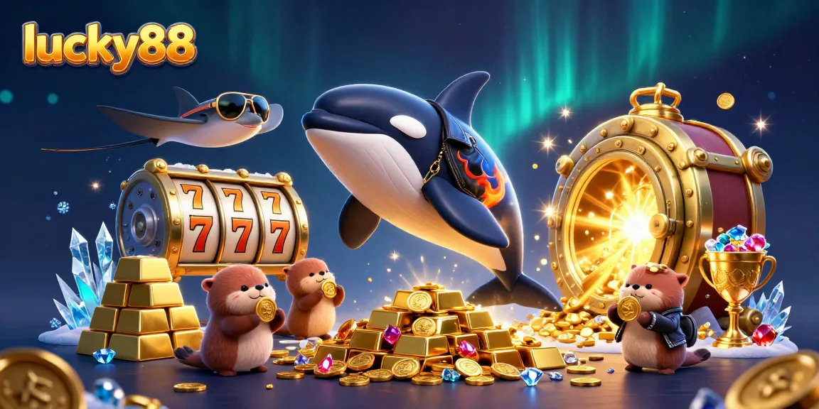 Experience the thrill of lucky88 with vibrant characters and exciting gaming elements bursting with treasures.