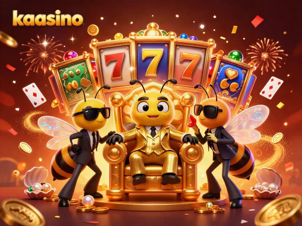 Experience the thrill of playing slots at kaasino in a vibrant, dynamic casino scene.