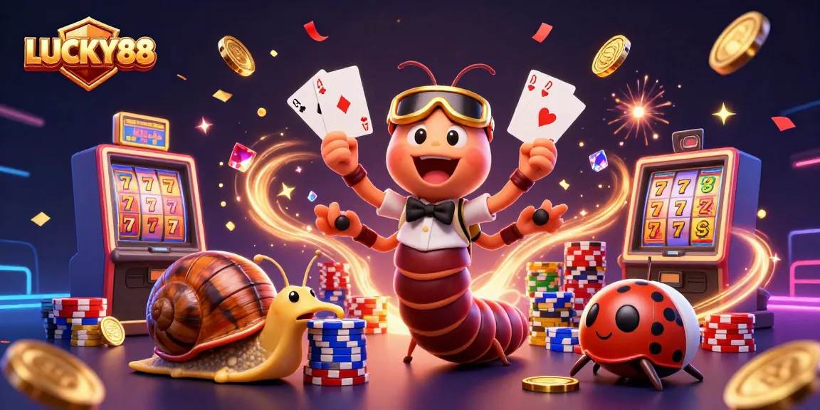Experience thrilling gameplay with LUCKY88 as characters navigate a vibrant casino scene.