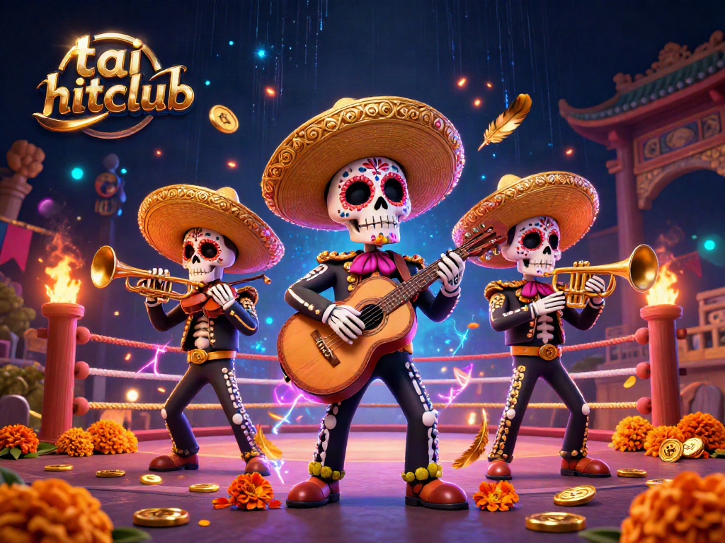 Experience dynamic gaming action with the lively tai hitclub mariachi band amidst a vibrant casino atmosphere.