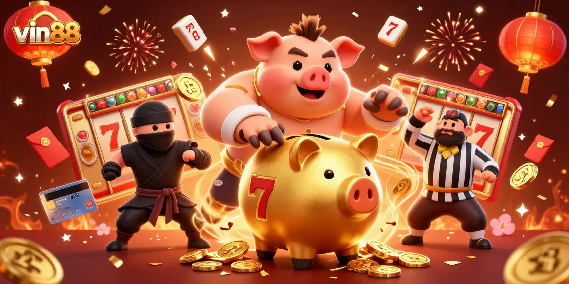 Enjoy thrilling gameplay with vin88's vibrant casino characters and stunning golden visuals.
