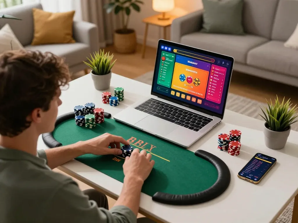 Người chơi LUCK8 thưởng thức một trò chơi casino trực tuyến trên bàn làm việc phong cách với thiết lập chi tiết