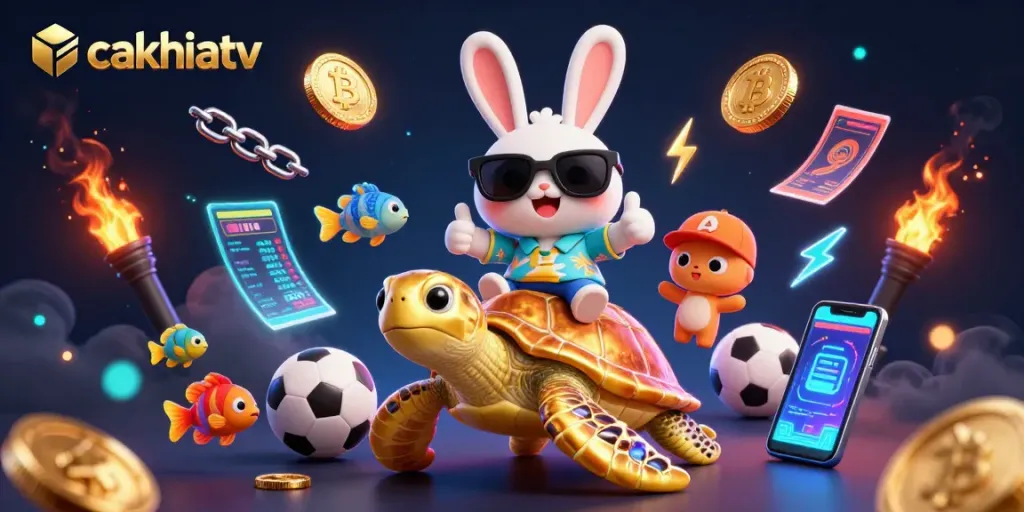 Experience the thrill of sports betting with CakhiaTV's vibrant gaming scene featuring engaging characters.