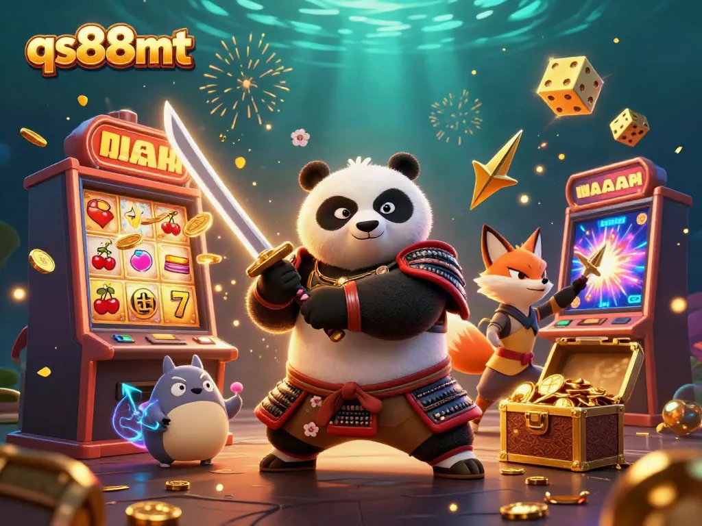 Experience the thrilling casino adventure with qs88mt in this vibrant illustration showcasing iconic elements and characters!