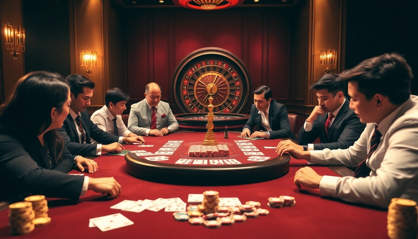 Experience thrilling betting action at https://luck8com.biz with vibrant poker chips and cards on the table.