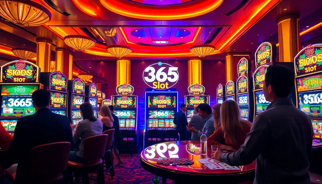 Players enjoying the exciting 365 slot experience at a vibrant casino.