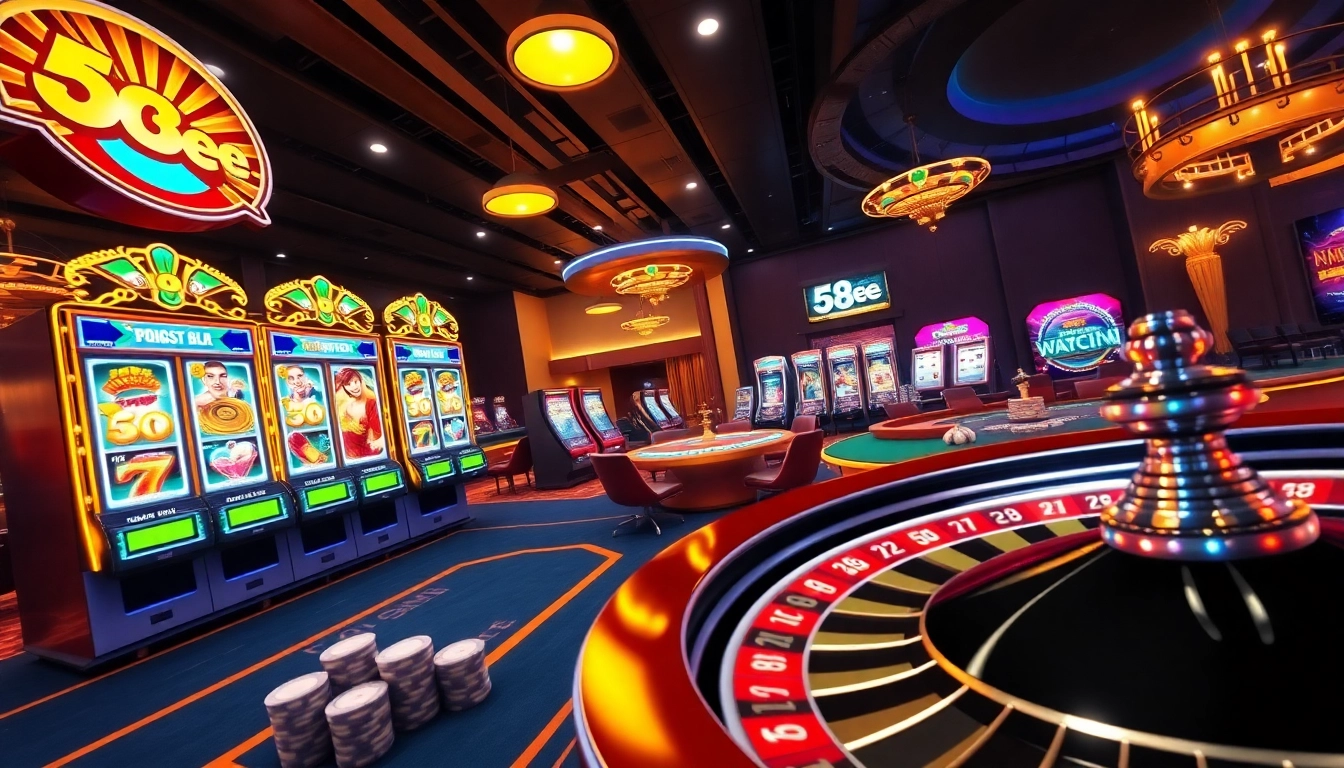 Experience the thrill of gaming at 58ee with vibrant slots and engaging poker tables.