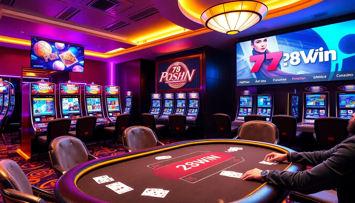 Experience the thrill of winning at 78Win with vibrant slot machines and engaging card games.