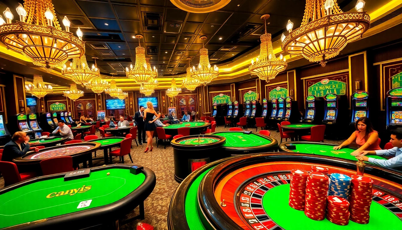 Engaged players at a vibrant casino showcasing 包网 services, rich poker chips, and roulette excitement.