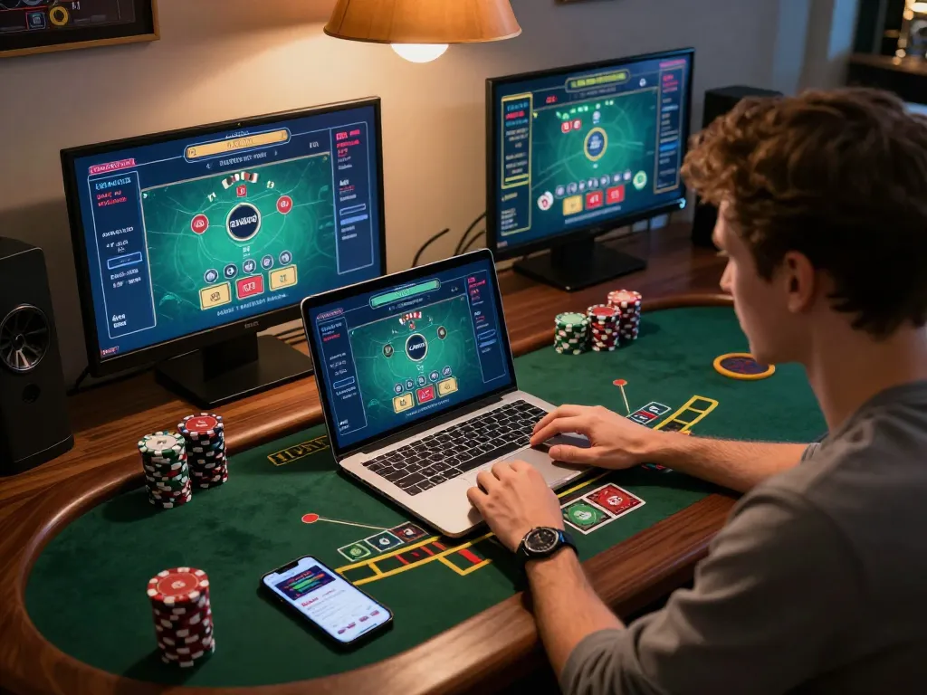 Engaging user strategies with LODE88 in a stylish online casino gaming setup.