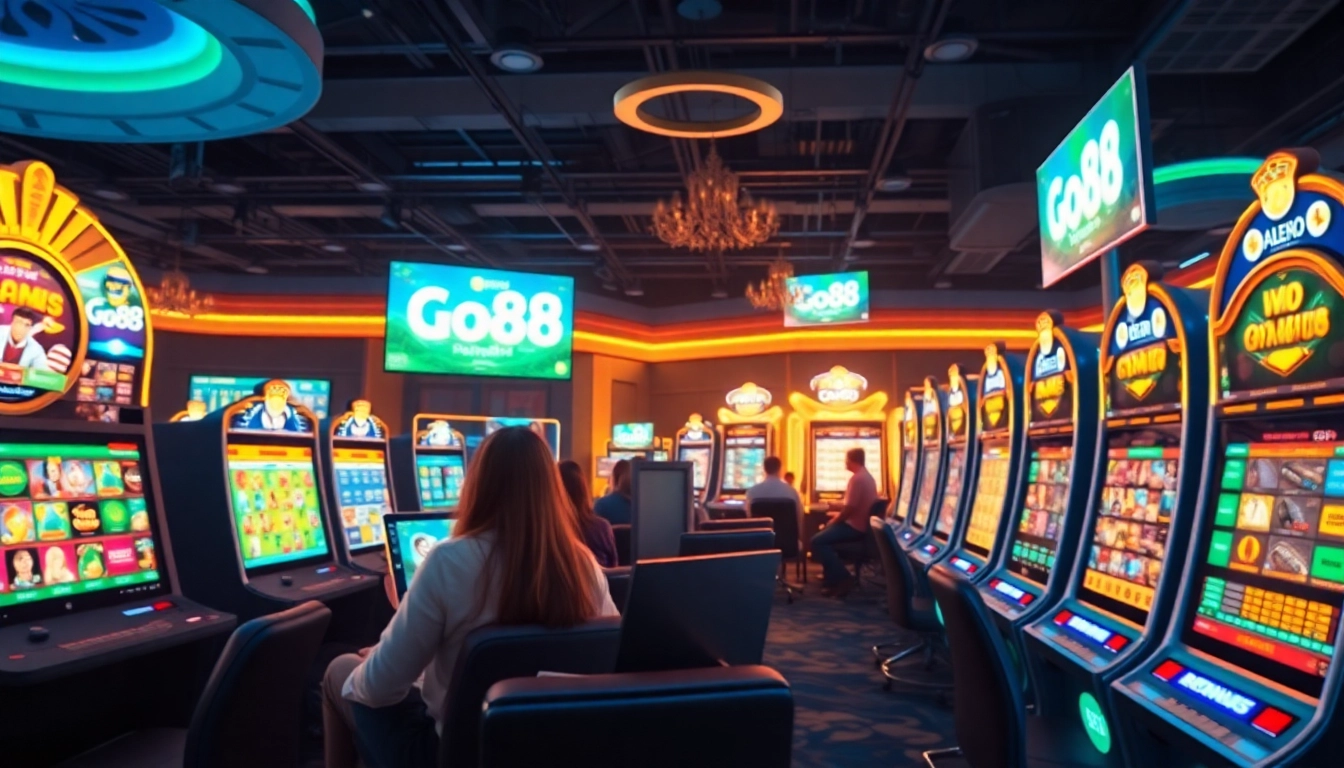 Exciting scene of users enjoying diverse go88 gaming experiences online.