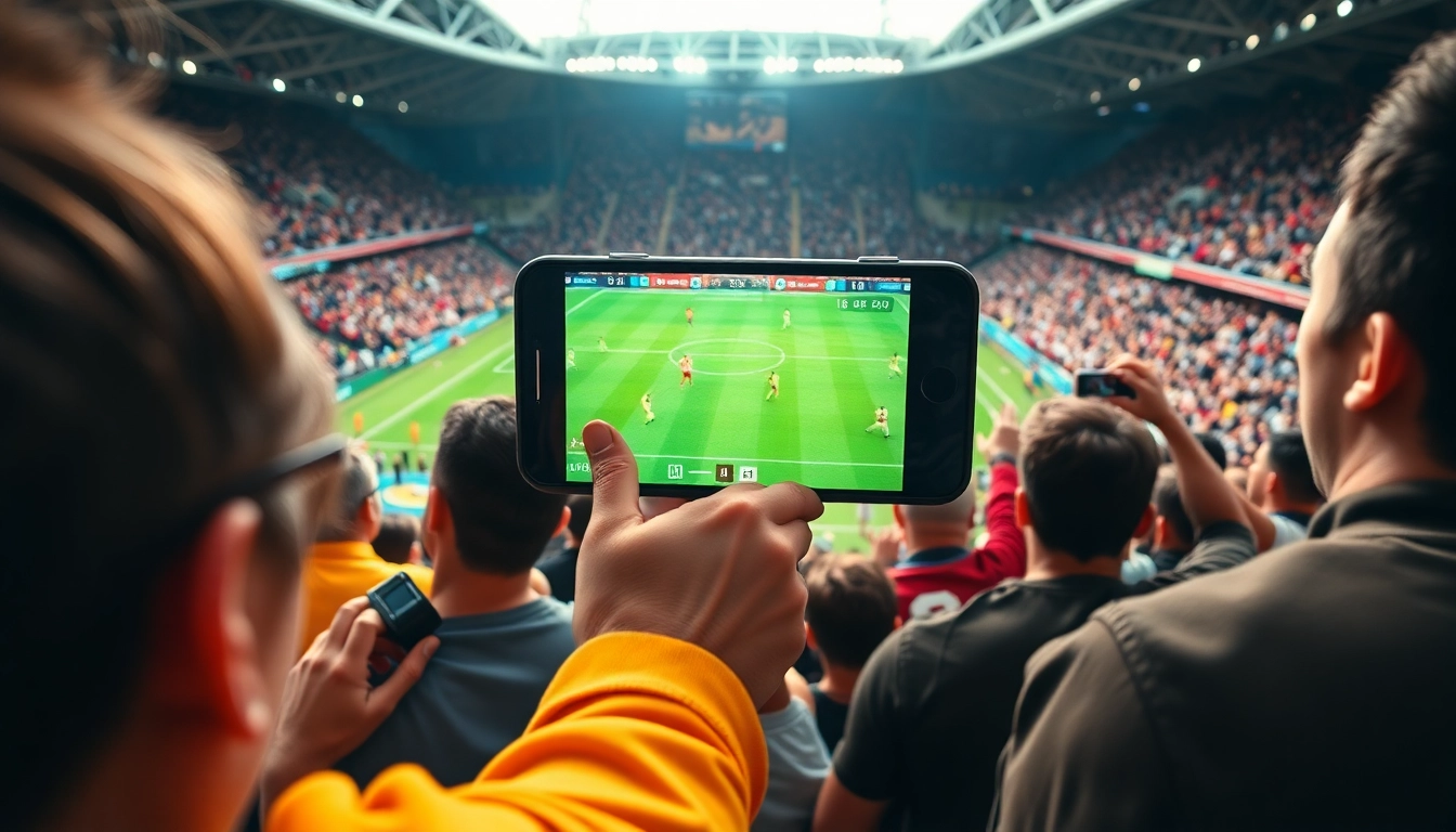 Socolive live streaming experience capturing the excitement of football fans watching a match.