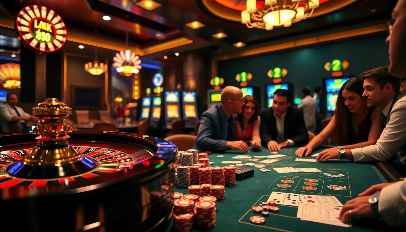 Exciting scene of gamblers at a high-stakes poker table capturing the thrill of https://lucky88.cn.com/ casino games.