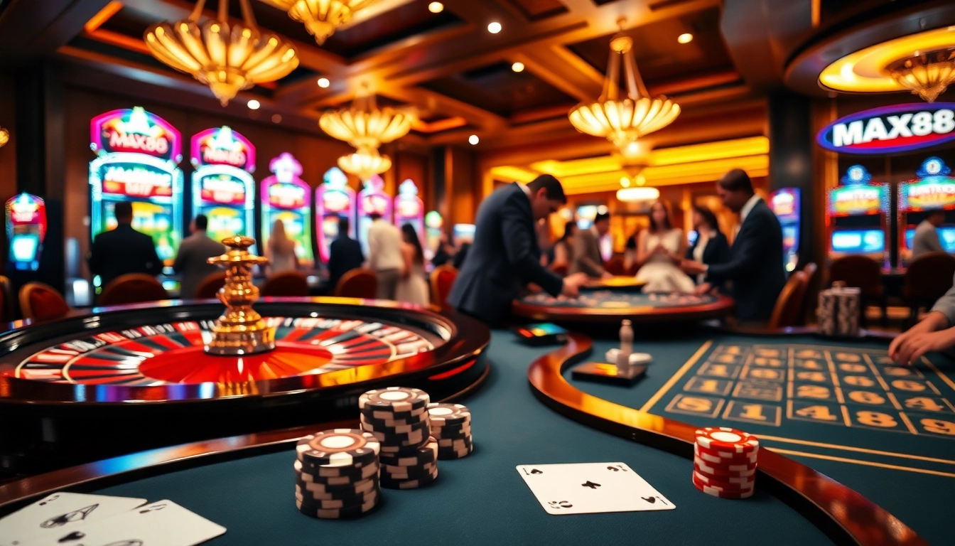 Experience high-stakes gaming at MAX88 casino with vibrant tables and thrilling action.