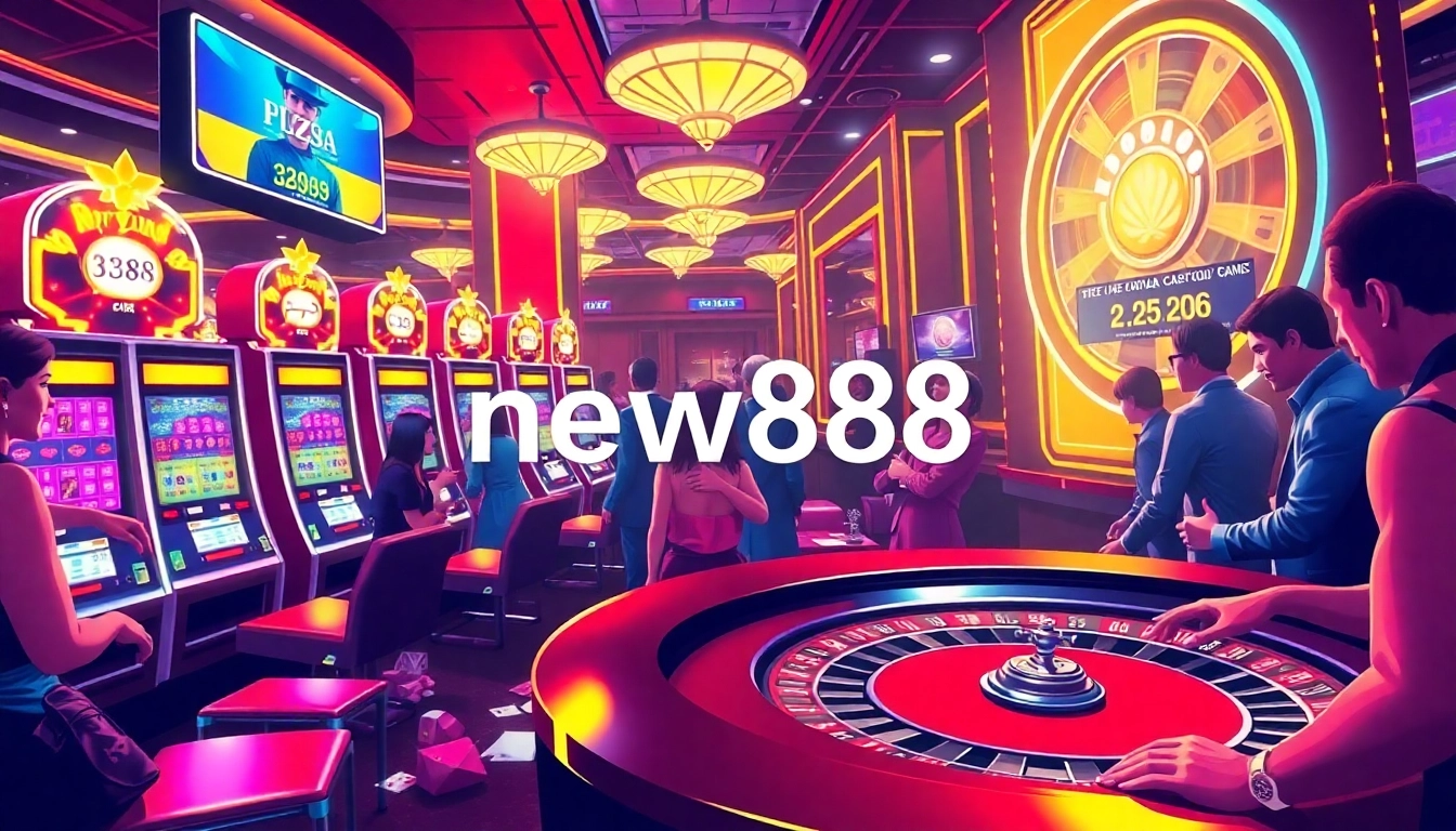 Experience the vibrant excitement of gambling with new888 at a luxury casino.