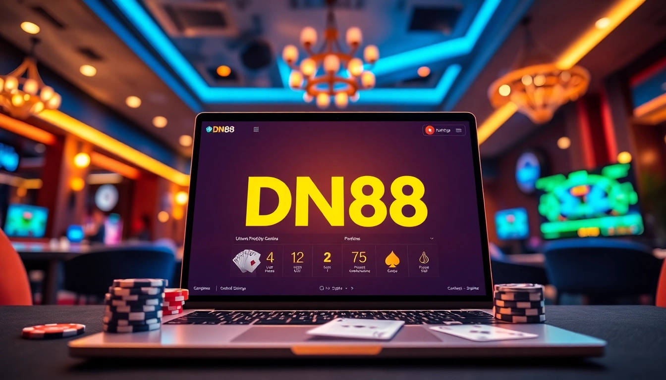 Engaging online gambling experience with DN88 interface, showcasing excitement and trust.