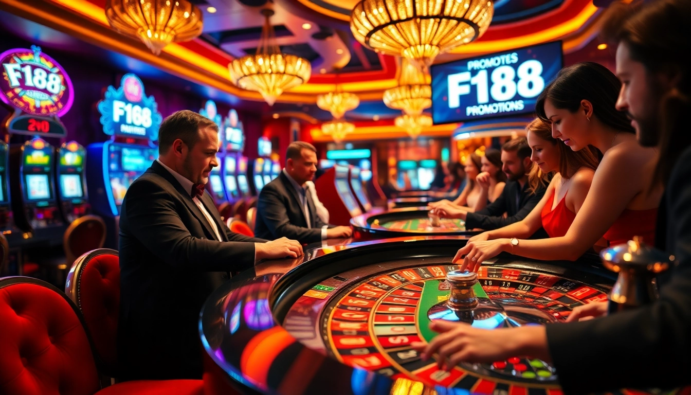 Experience the thrill of F168 casino gaming at a luxurious roulette table with excited players.
