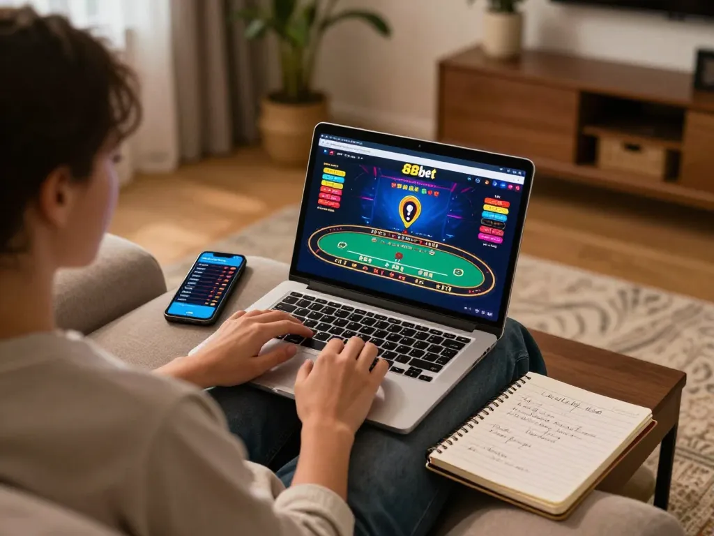 Player engaging in online gaming on 88bet, showcasing a live dealer blackjack game interface.