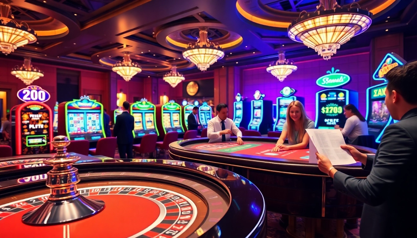 Experience the thrilling action at 33WIN, with vibrant casino tables and exciting slot machines.