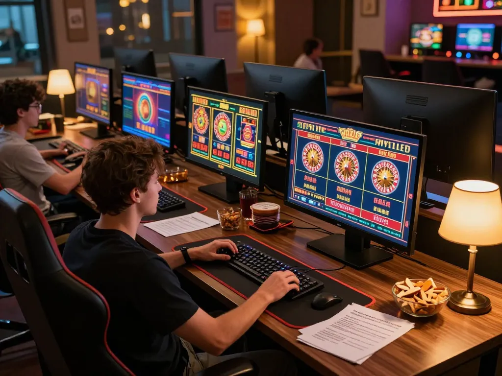 Engaging online casino setup for fabet88.co.com showcasing multiple games and strategic planning.