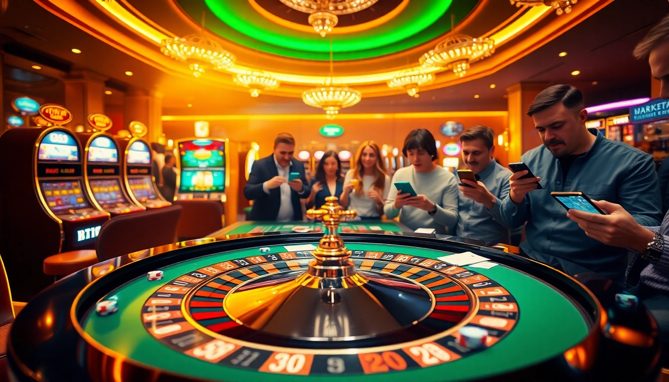 Engaged gamblers reveling at a roulette table, representing excitement at https://xo880.com/.