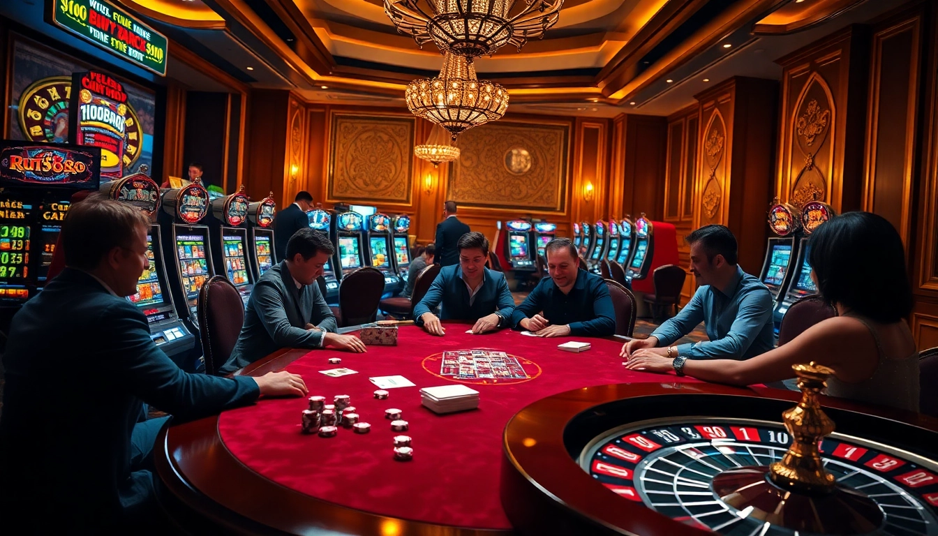 Players experiencing excitement at a poker table in a luxurious casino environment featuring new888 chips.