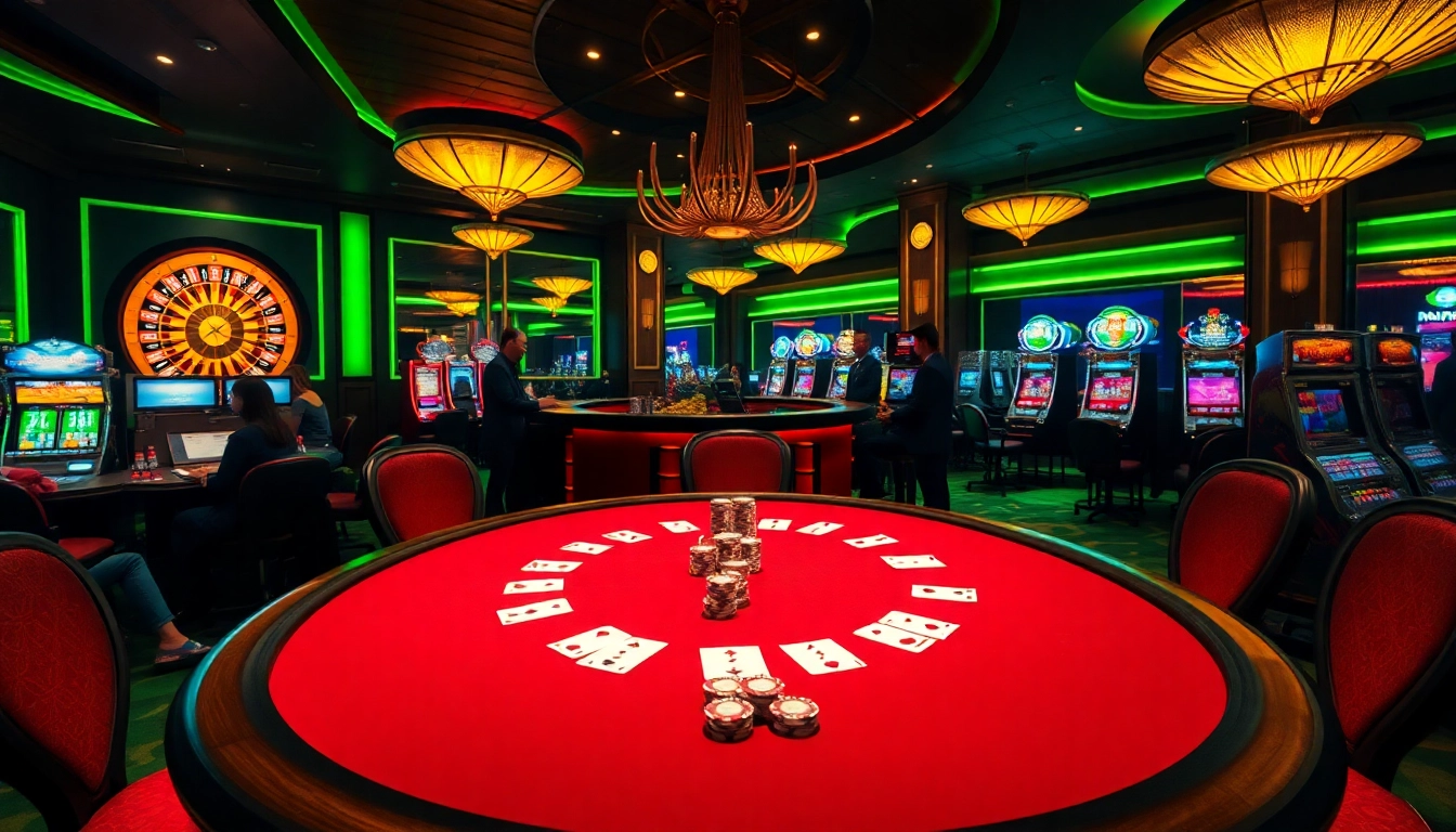 Intense poker game showcasing qq88-themed gambling elements like chips and cards.